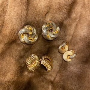 Costume Faux Gold Finish Clip On Earrings